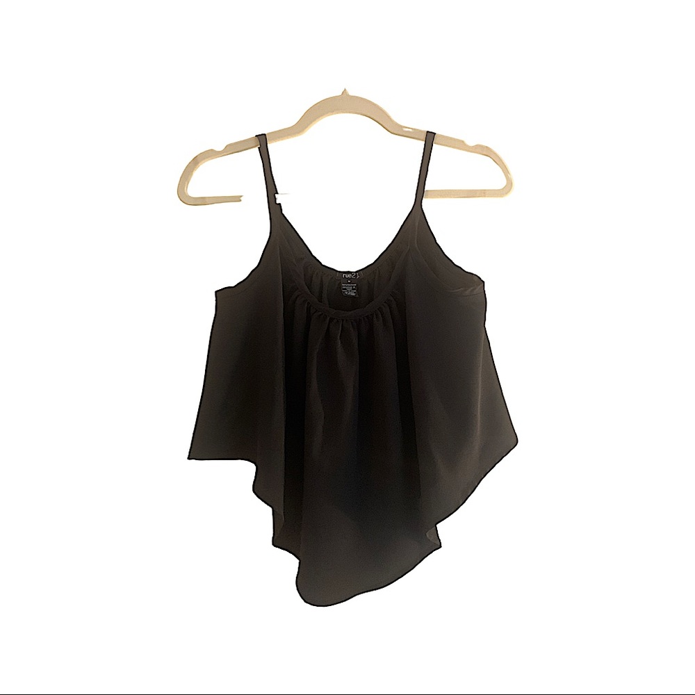 Black Crop Top Flowy Tank